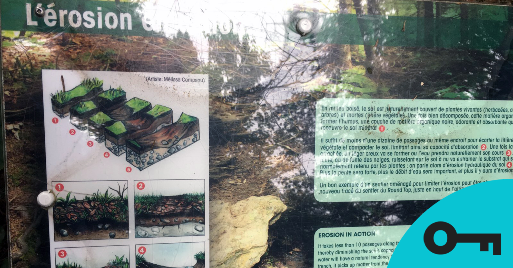 Affiche d'informations au Mont Sutton